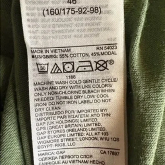 Gap Women's Luxe Green Top, Ruffle Sleeves, Pleats, Size Medium - Picture 12 of 12